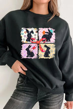 Floral Bunny Plaid Bow Graphic Easter Sweatshirt Woman Sweatshirts