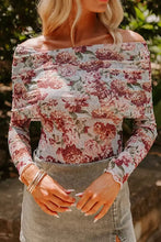 Floral Off Shoulder Long Sleeve Bodysuit for Women Woman Bodysuits