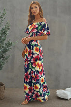 Floral Off Shoulder Ruffle Maxi Dress with Long Flounce Sleeves Maxi Dresses