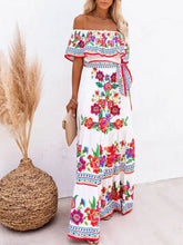 Floral Off Shoulder Ruffled Maxi Dress Maxi Dresses