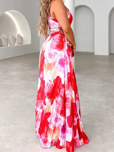 Floral One Shoulder Pleated Maxi Dress Evening Dresses