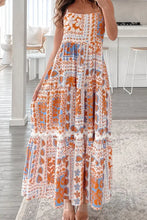Floral Patchwork Tiered Maxi Dress Casual Dresses
