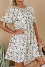 Floral Print Casual Mini Dress in Polyester Casual Dresses