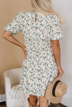 Floral Print Casual Mini Dress in Polyester Casual Dresses