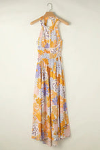 Floral Print Halter Maxi Dress in Viscose Maxi Dresses