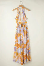 Floral Print Halter Maxi Dress in Viscose Maxi Dresses