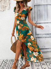 Floral Print High-Low Wrap Maxi Dress Maxi Dresses