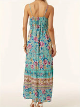 Floral Print Maxi Dress with Stretchy Polyester Blend Maxi Dresses