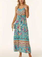 Floral Print Maxi Dress with Stretchy Polyester Blend Maxi Dresses