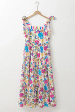 Floral Print Maxi Sundress in Polyester Maxi Dresses