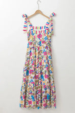 Floral Print Maxi Sundress in Polyester Maxi Dresses