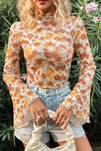 Floral Print Mesh T Shirt for Women Woman T Shirts