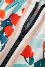 Floral Print Mini Dress with Black Trim and Ruffled Details Casual Dresses