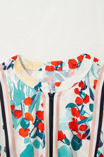 Floral Print Mini Dress with Black Trim and Ruffled Details Casual Dresses