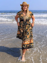 Floral Print Viscose Maxi Dress with Tie Detail Maxi Dresses