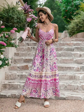 Floral Print Viscose Maxi Dress with Tassel Detailing Maxi Dresses
