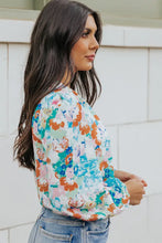 Floral Print Wrap Blouse with Long Sleeve Length Balloon Sleeves Woman Bodysuits