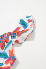 Floral Ruffled Strap V Neck Maxi Dress Maxi Dresses