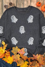 Glitter Ghost Round Neck Long Sleeve Sweatshirt Woman Sweatshirts