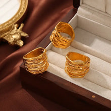 Gold Bamboo Design Multi Band Rings Titanium Steel Fashion Jewelry Fashion Jewelry