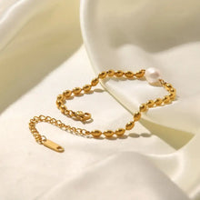 Gold Beaded Necklace and Bracelet Set with Pearl Accent Fashion Jewelry