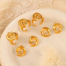 Gold Spiral Jewelry Set Titanium Steel Gold Plated Fashion Ring Fashion Jewelry