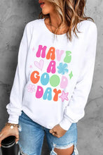 HAVE A GOOD DAY Long Sleeve Sweatshirt White Woman Sweatshirts