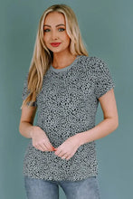 Gray and Black Spotted Short Sleeve Womens T Shirt Woman T Shirts