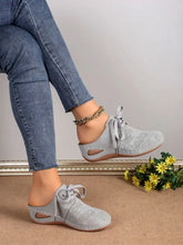 Gray and Black Suede Women’s Mule and Lace-Up Loafers Light Gray Woman Loafers