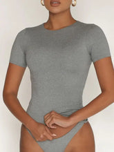 Gray Fitted Short Sleeve T Shirt and Underwear Set Gray Swimwear