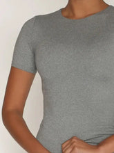 Gray Fitted Short Sleeve T Shirt and Underwear Set Swimwear