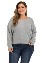 Gray Open-Back Sweater with Long Sleeve Length for Women Sweater Pullovers