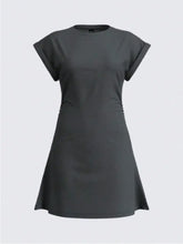 Gray Short Sleeve Athletic Mini Dress for Women Casual Dresses