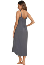 Gray Sleeveless Maxi Dress Stretch Rayon Spandex Nightgown Dresses