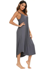 Gray Sleeveless Maxi Dress Stretch Rayon Spandex Nightgown Dresses