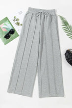 Gray Wide-Leg Drawstring Sweatpants for Women Woman Leggings
