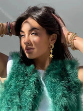 18K Gold-Plated Moon & Star Dangle Earrings Earrings