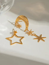 18K Gold-Plated Moon & Star Dangle Earrings Earrings