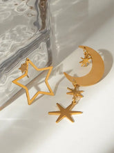 18K Gold-Plated Moon & Star Dangle Earrings Earrings