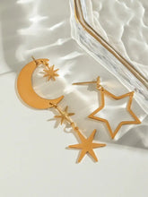 18K Gold-Plated Moon & Star Dangle Earrings Earrings