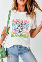 HAPPY EASTER Round Neck Short Sleeve T-Shirt Woman T Shirts