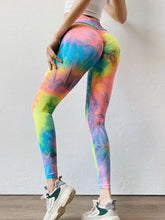 Highly Stretchy Tie Dye Leggings Basic Style Tumble Dry Low Blush Pink Woman Leggings