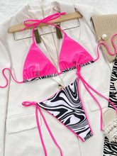 Hot Pink Zebra Print Bikini with Removable Padding and Adjustable Cup Height Swimwear
