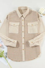 Houndstooth Button Up Long Sleeve Jacket Woman Outerwear