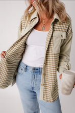 Houndstooth Button Up Long Sleeve Jacket Woman Outerwear