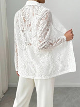Lace Lapel Collar Long Sleeve Blazer Woman Outerwear