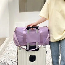 Large Oxford Cloth Travel Duffel Bag with Pink Accents Travel Bags