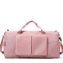 Large Oxford Cloth Travel Duffel Bag with Pink Accents Pale Blush One Size Travel Bags