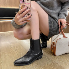 Leather Chelsea Boots for Women in Brown and Black Black Woman Boots