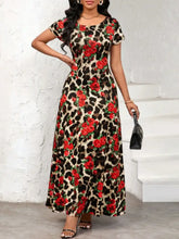 Leopard and Rose Print Maxi Dress Scarlet Maxi Dresses